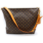 Louis Vuitton Monogram Vagabond Hobo Shoulder Bag Brown Leather Gold — view 2