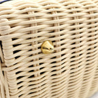 Dior Oblique Lady Medium 2-Way Shoulder Bag Basket Beige Navy Gold — view 6