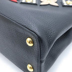 Louis Vuitton Taurillon Capucines PM Flower 2-Way Shoulder Bag Black Noir — view 5