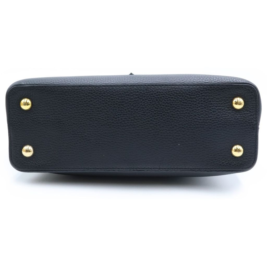 Louis Vuitton Taurillon Capucines PM Flower 2-Way Shoulder Bag Black Noir — view 4