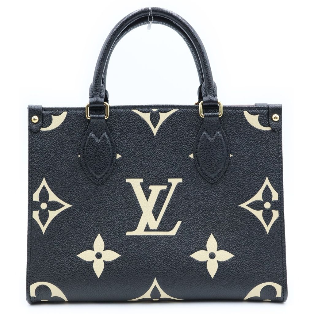 Louis Vuitton Monogram Empreinte On The Go PM 2-Way Shoulder Bag Black Beige