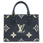 Louis Vuitton Monogram Empreinte On The Go PM 2-Way Shoulder Bag Black Beige