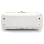 Chanel Coco Handle 2-Way Chain Handle Shoulder Bag White Caviar Leather Gold — view 4