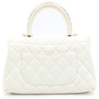 Chanel Coco Handle 2-Way Chain Handle Shoulder Bag White Caviar Leather Gold — view 2