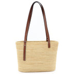 Loewe Anagram Square Basket Bag Small Raffia Leather Beige Brown — view 2