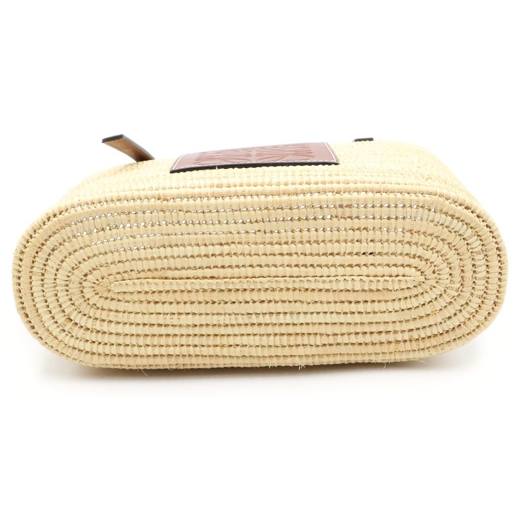 Loewe Anagram Square Basket Bag Small Raffia Leather Beige Brown — view 4