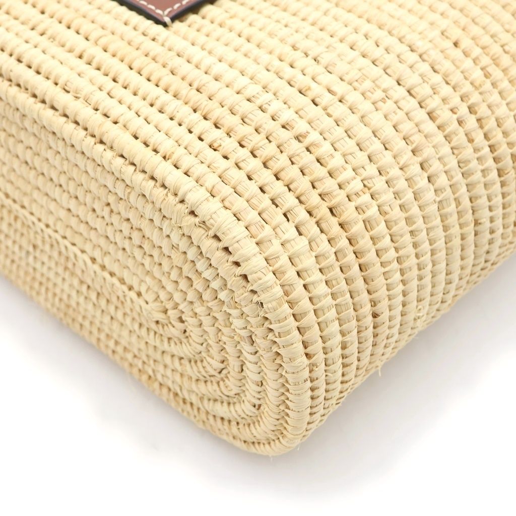 Loewe Anagram Square Basket Bag Small Raffia Leather Beige Brown — view 5