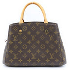 Louis Vuitton Monogram Montaigne BB Leather 2-Way Shoulder Bag Brown
