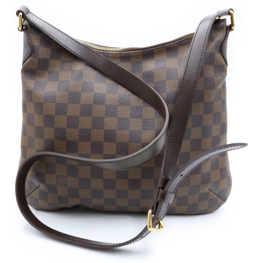 Louis Vuitton Damier Bloomsbury PM Shoulder Bag Brown Leather Gold — view 2