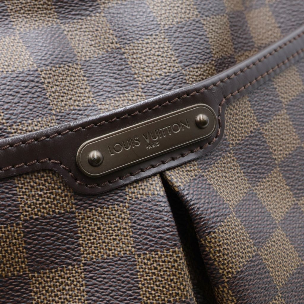 Louis Vuitton Damier Bloomsbury PM Shoulder Bag Brown Leather Gold — view 6