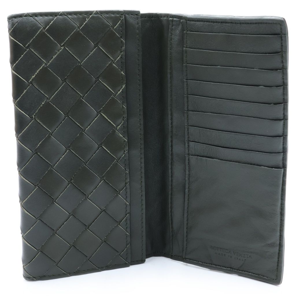 Bottega Veneta Intrecciato Wallet Card Case Leather Khaki — view 4