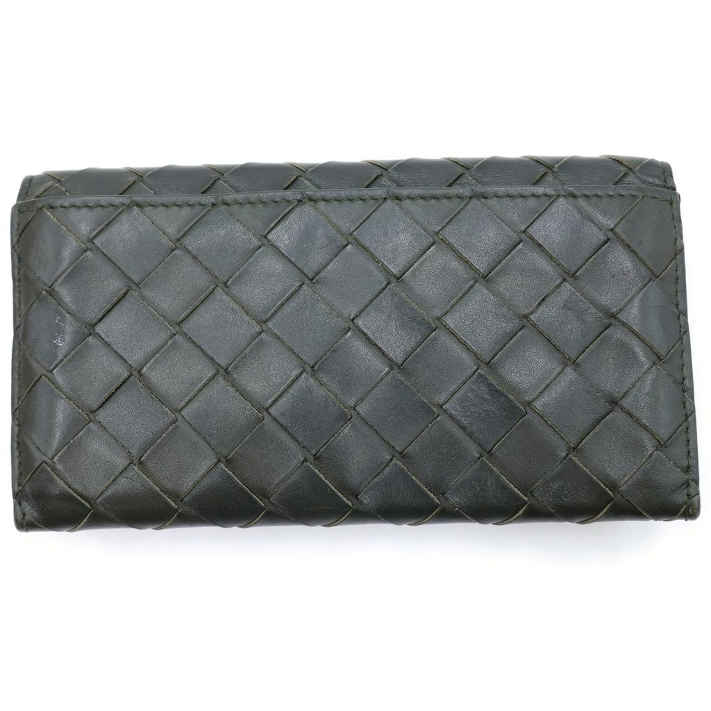 Bottega Veneta Intrecciato Wallet Card Case Leather Khaki — view 2