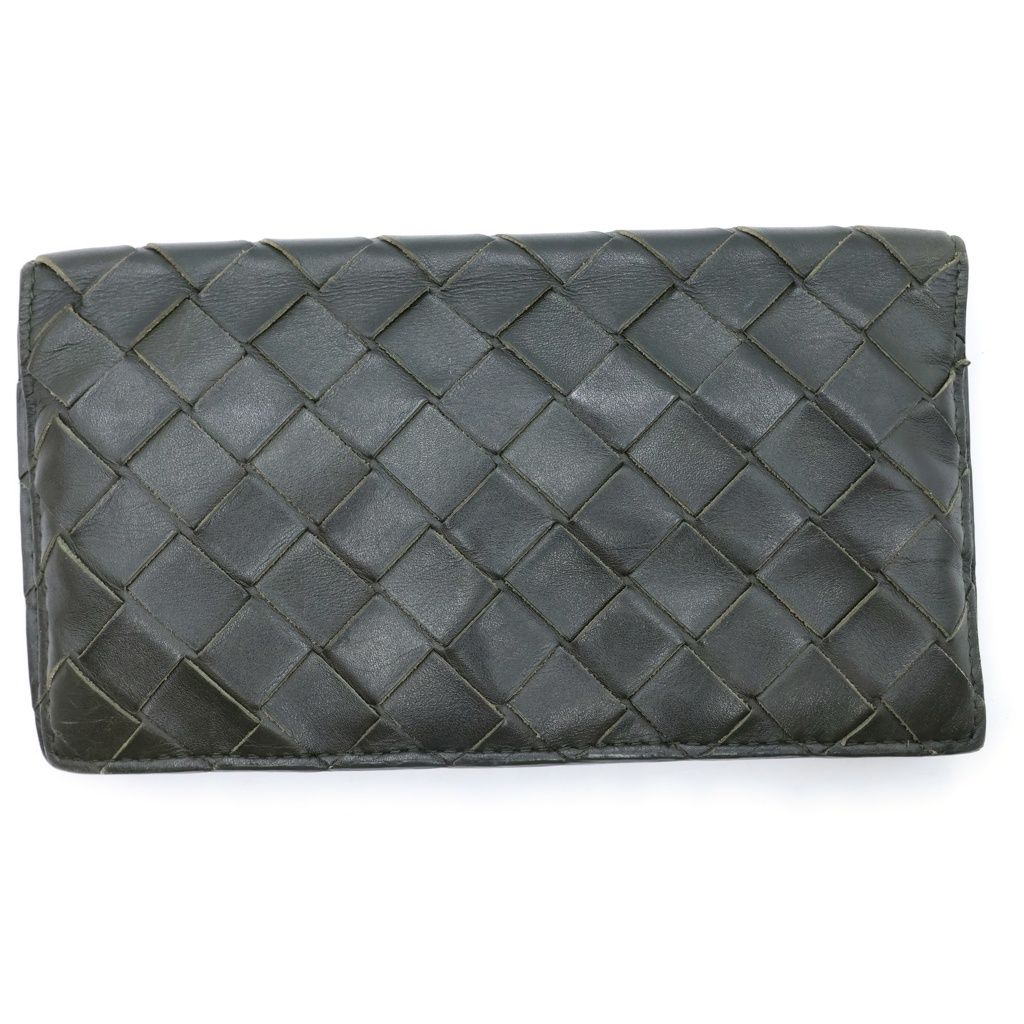 Bottega Veneta Intrecciato Wallet Card Case Leather Khaki