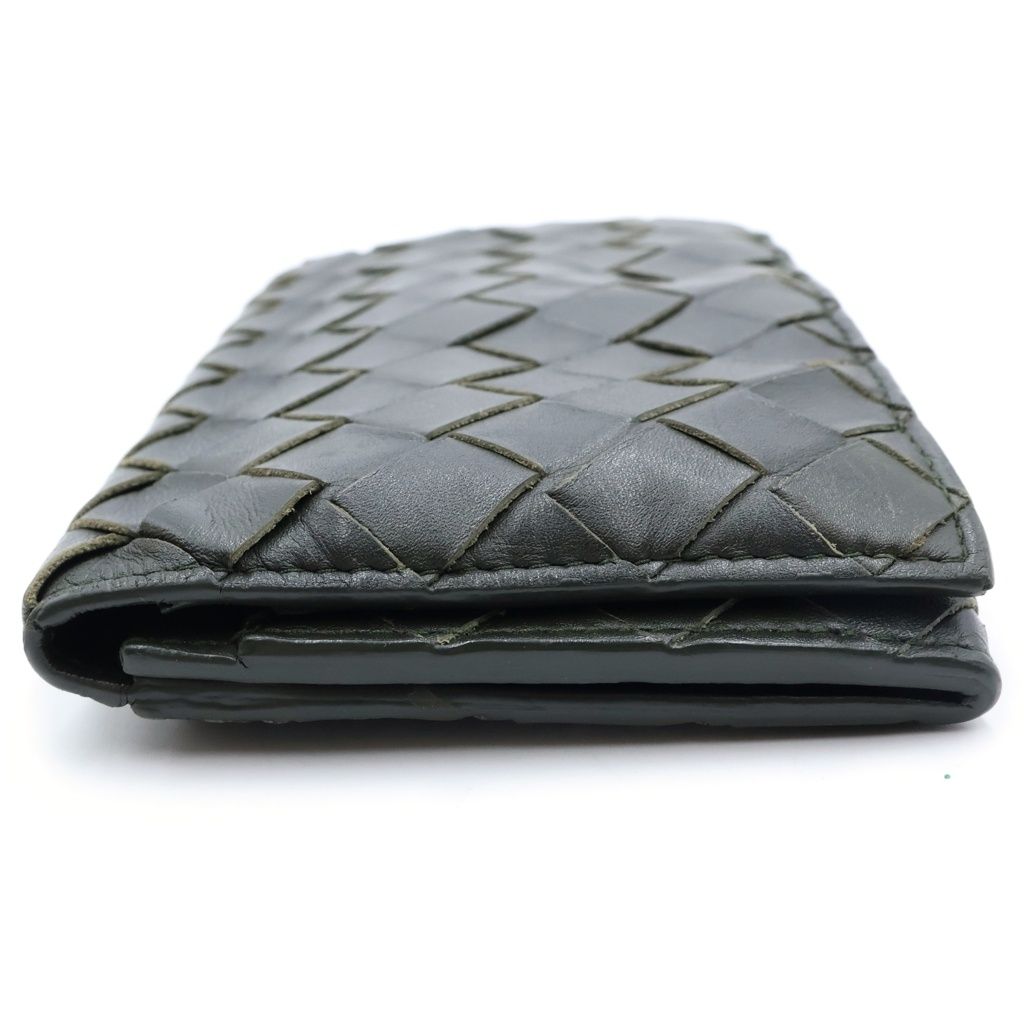 Bottega Veneta Intrecciato Wallet Card Case Leather Khaki — view 3