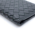 Bottega Veneta Intrecciato Bifold Card Case Business Wallet Black Nero Leather — view 5