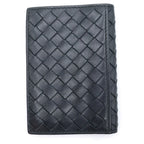 Bottega Veneta Intrecciato Bifold Card Case Business Wallet Black Nero Leather — view 2