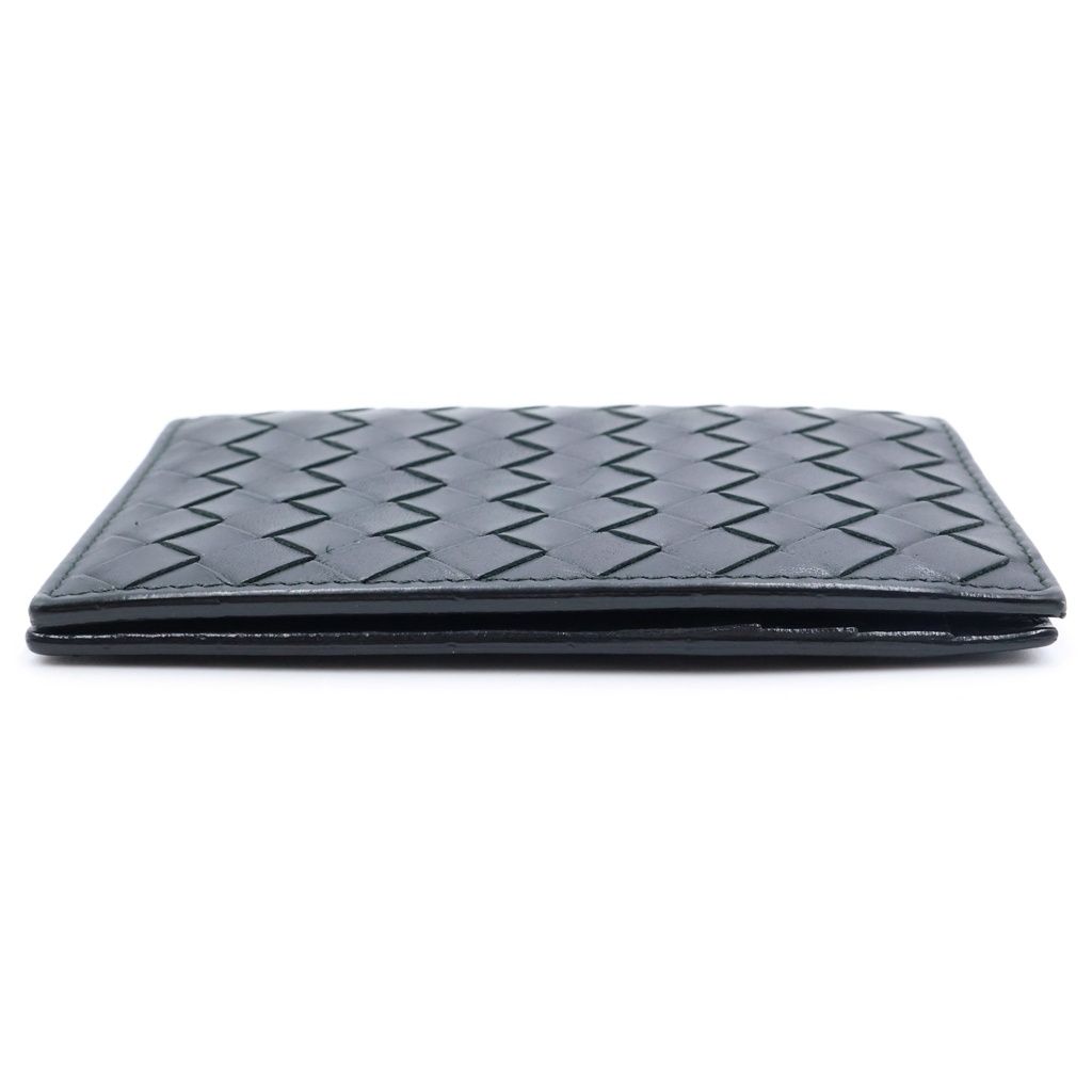 Bottega Veneta Intrecciato Bifold Card Case Business Wallet Black Nero Leather — view 3