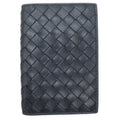 Bottega Veneta Intrecciato Bifold Card Case Business Wallet Black Nero Leather
