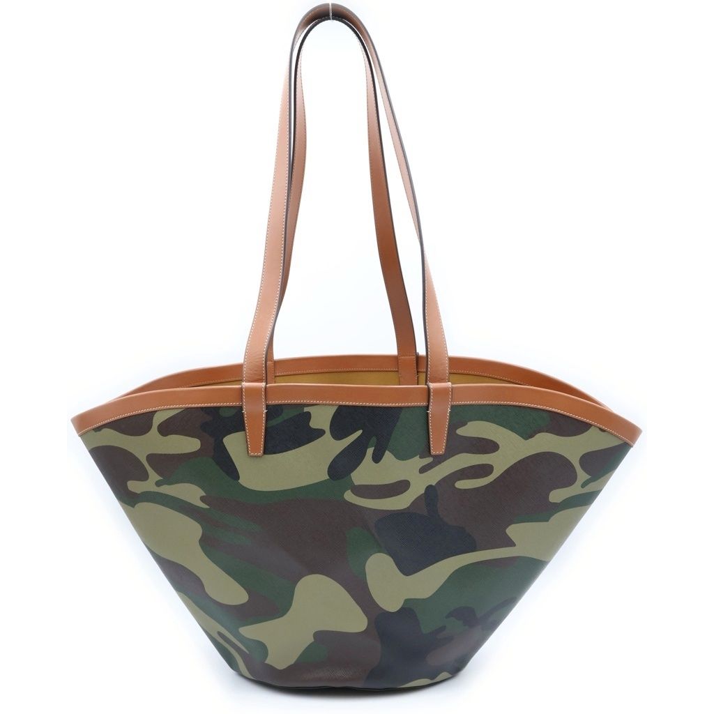 Celine Couffin Large Camouflage Pattern Shoulder Bag Tote Khaki Brown — view 2