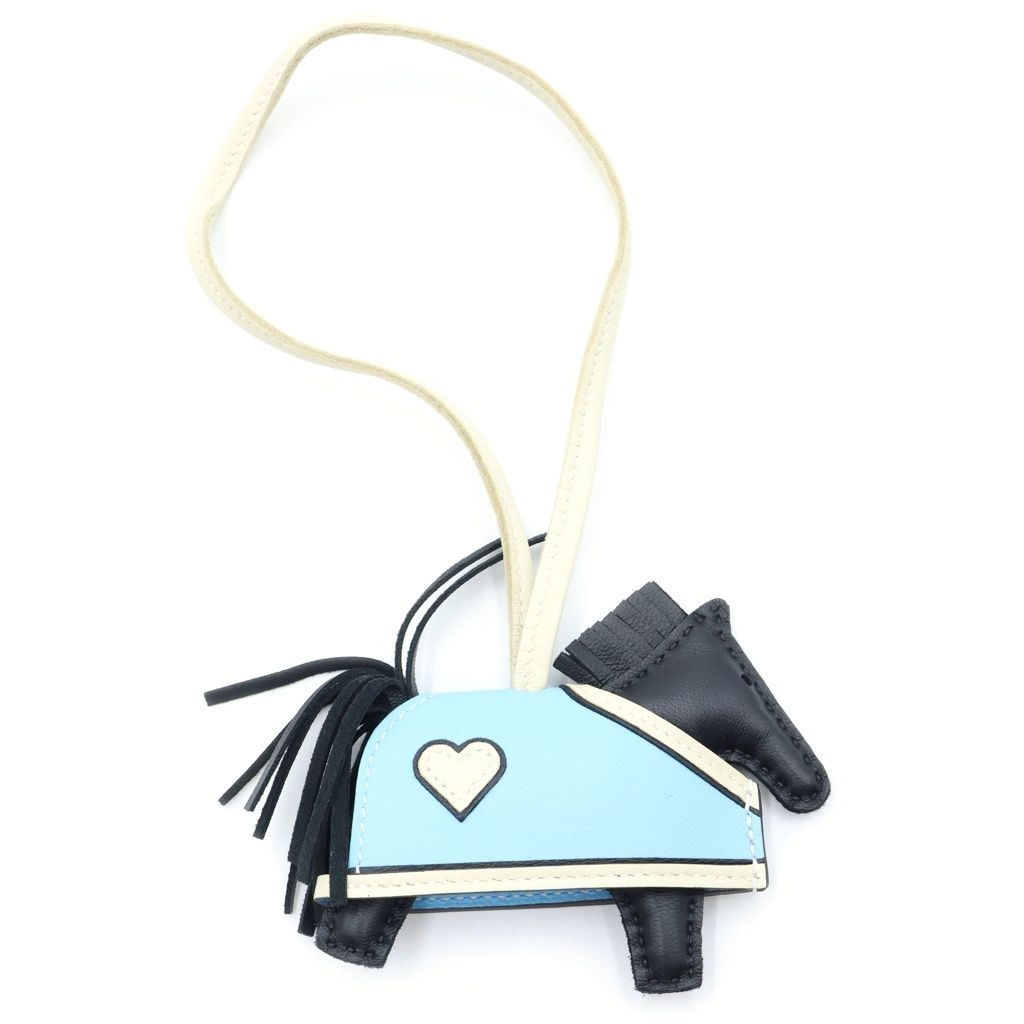 Hermes Robe Ocourt PM Bag Charm Black Light Blue Agneau Milo Veau Celeste Cles — view 2