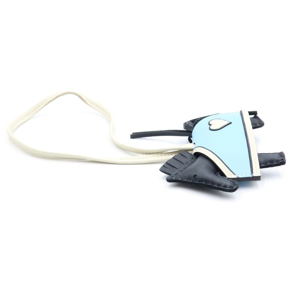 Hermes Robe Ocourt PM Bag Charm Black Light Blue Agneau Milo Veau Celeste Cles — view 3