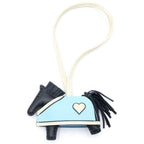 Hermes Robe Ocourt PM Bag Charm Black Light Blue Agneau Milo Veau Celeste Cles