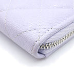 Chanel Quilted Fragment Case Mini Wallet Card Coin Purse Light Purple Lavender — view 5