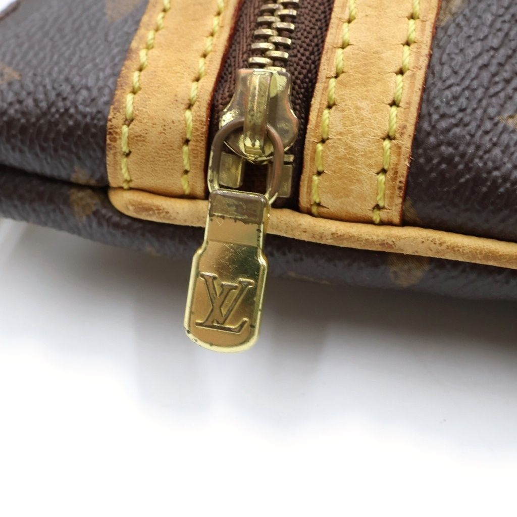 Louis Vuitton Monogram Pochette Bosphore Shoulder Bag Brown Leather Gold — view 6