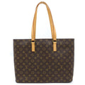 Louis Vuitton Monogram Luco Tote Bag Brown Leather Gold