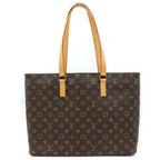 Louis Vuitton Monogram Luco Tote Bag Brown Leather Gold