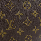 Louis Vuitton Monogram Luco Tote Bag Brown Leather Gold — view 8
