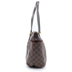 Louis Vuitton Damier Totally PM Tote Bag Brown Leather Gold — view 3