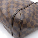 Louis Vuitton Damier Totally PM Tote Bag Brown Leather Gold — view 5