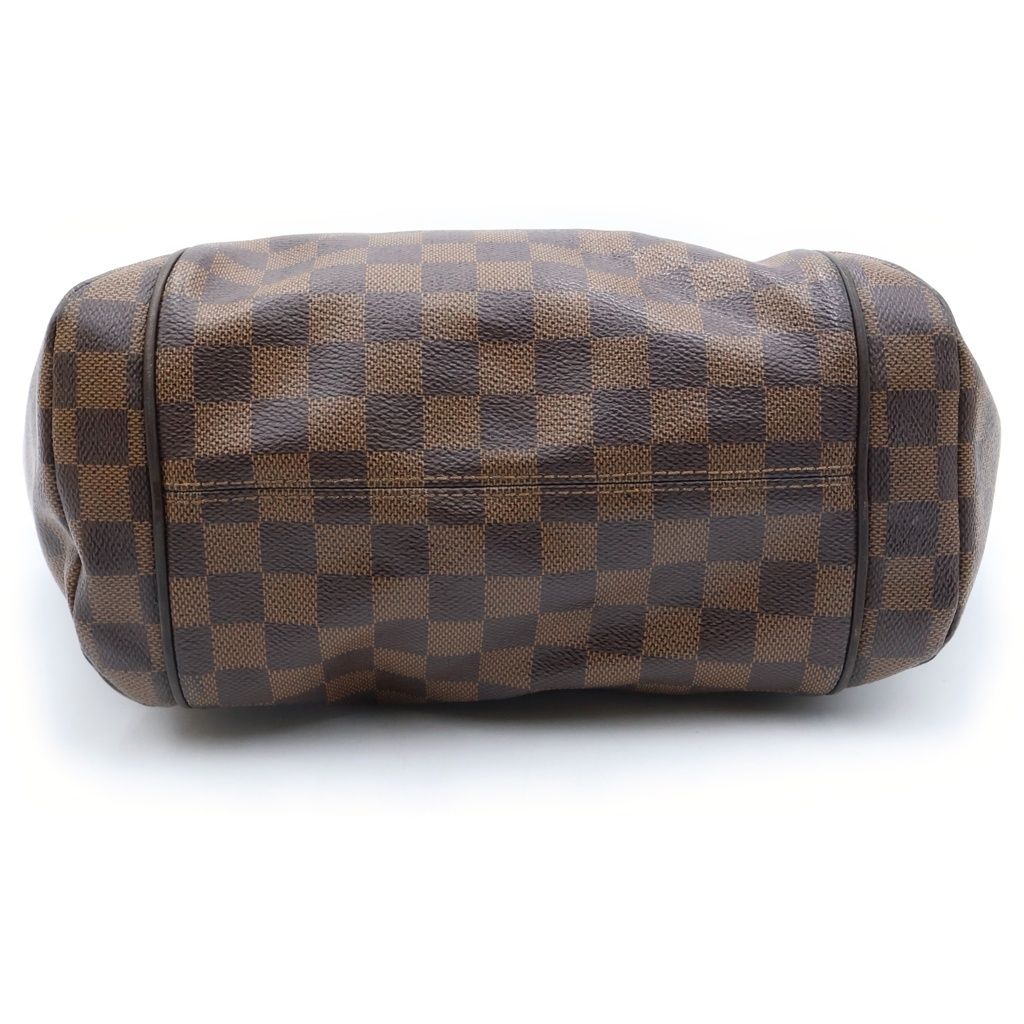 Louis Vuitton Damier Totally PM Tote Bag Brown Leather Gold — view 4