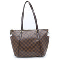 Louis Vuitton Damier Totally PM Tote Bag Brown Leather Gold