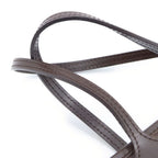 Louis Vuitton Damier Neverfull PM Tote Bag Brown Leather Gold — view 6