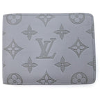Louis Vuitton Monogram Shadow Portefeuille Multiple Compact Wallet Leather Gray