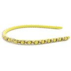 Chanel CC Logo Chain Headband Leather Yellow Gold — view 4