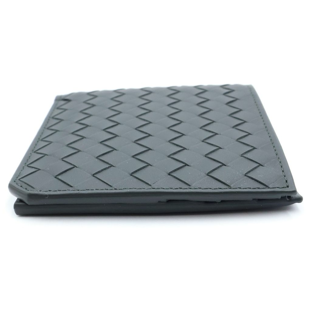 Bottega Veneta Intrecciato Bifold Wallet Compact Black Leather — view 3