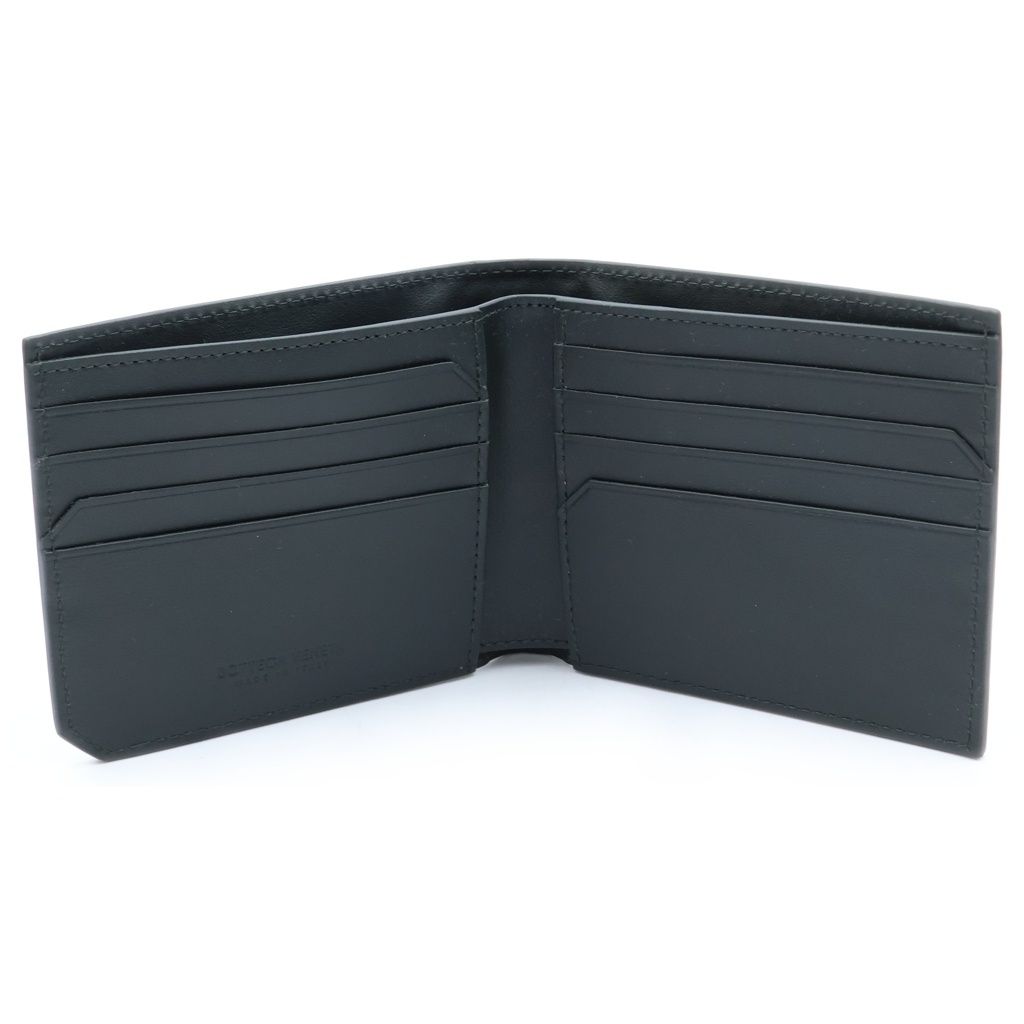 Bottega Veneta Intrecciato Bifold Wallet Compact Black Leather — view 4