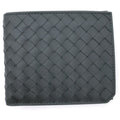 Bottega Veneta Intrecciato Bifold Wallet Compact Black Leather