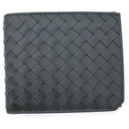 Bottega Veneta Intrecciato Bifold Wallet Compact Black Leather