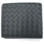 Bottega Veneta Intrecciato Bifold Wallet Compact Black Leather — view 2