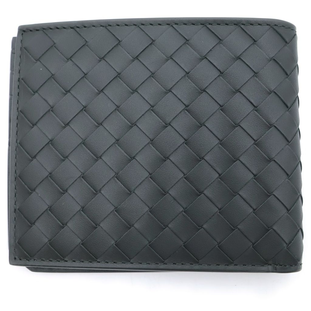 Bottega Veneta Intrecciato Bifold Wallet Compact Black Leather — view 2
