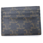 Celine Triomphe Card Case Brown Leather Gold — view 2
