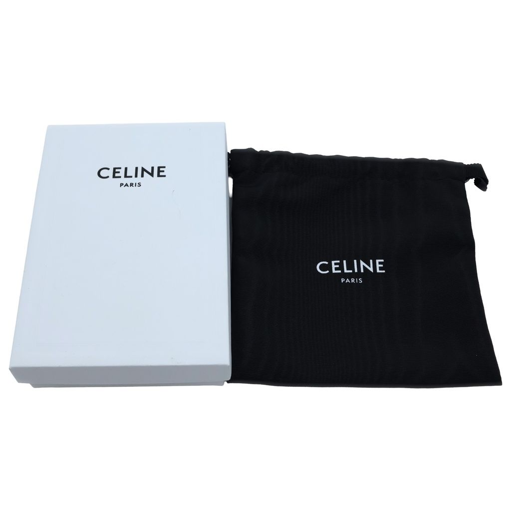 Celine Triomphe Card Case Brown Leather Gold — view 6