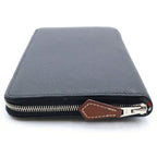 Hermes Azap Silkin Long Silk'in Long Round Zip Wallet Black — view 3