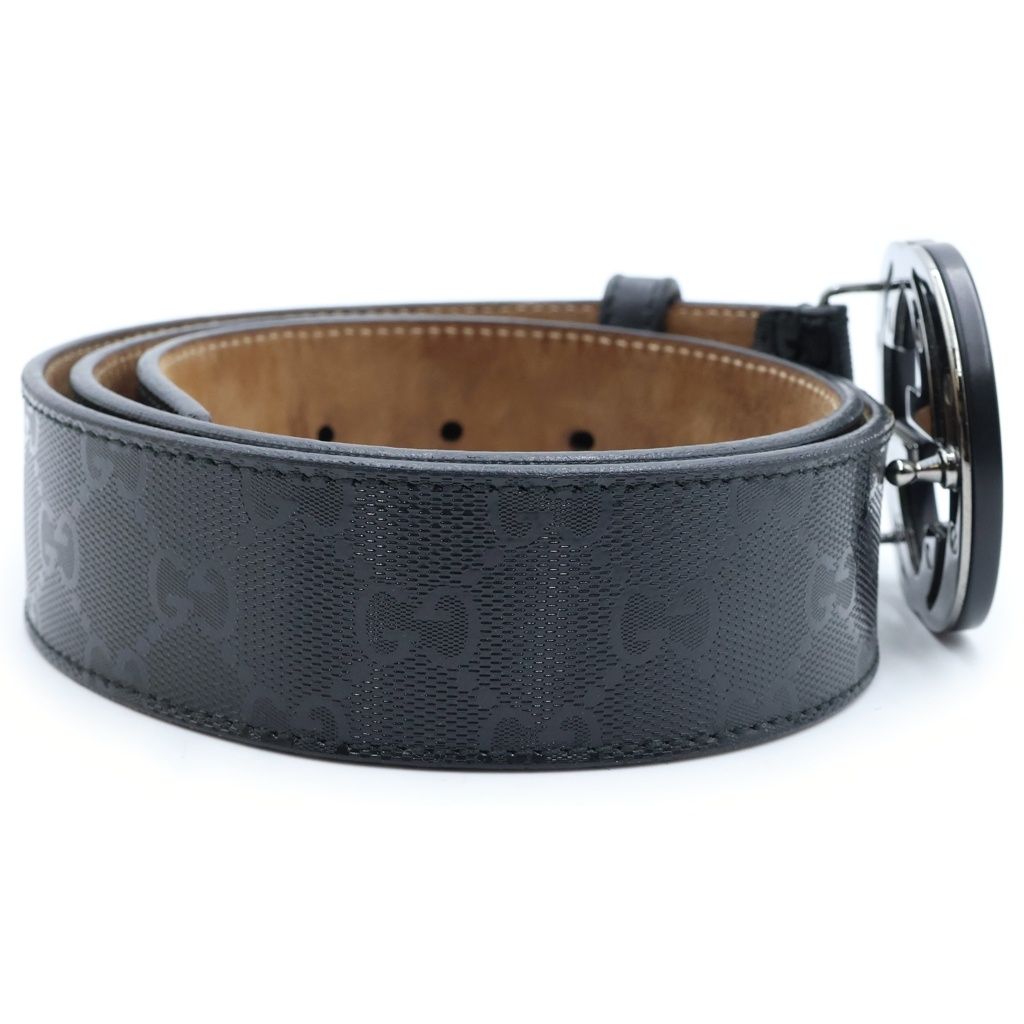 Gucci Interlocking G Leather Belt Black — view 3