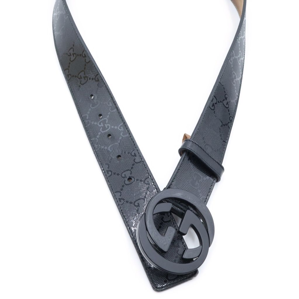 Gucci Interlocking G Leather Belt Black — view 4