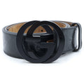 Gucci Interlocking G Leather Belt Black
